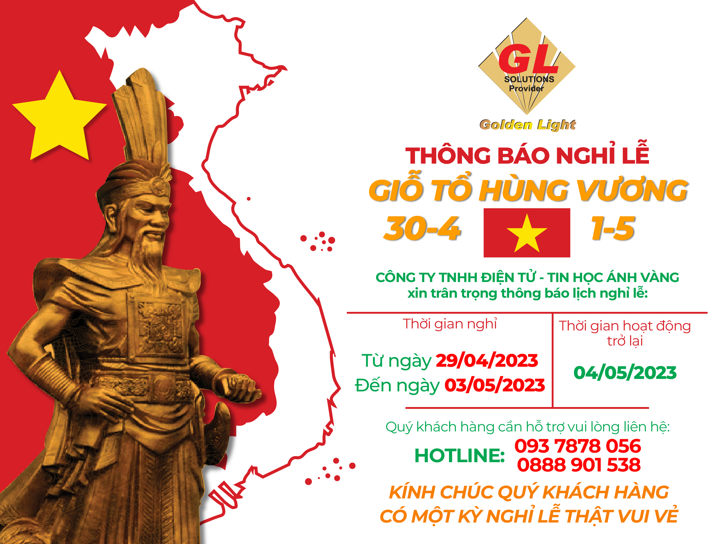 Thông báo nghỉ lễ 30th4