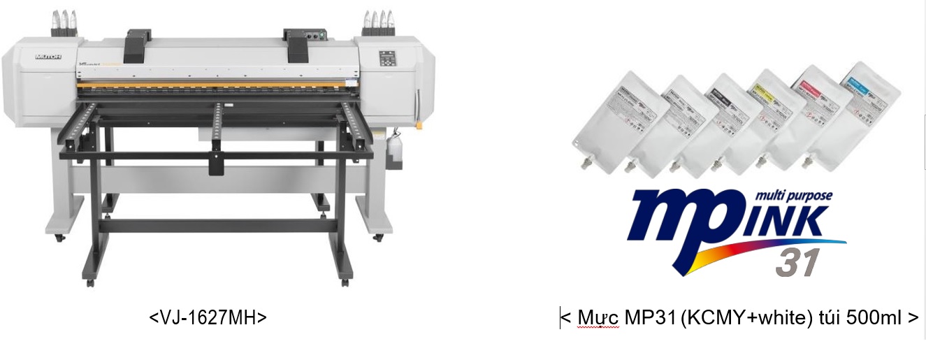 SẢN PHẨM MỚI MUTOH: MÁY IN ĐA NĂNG CUỘN-PHẲNG KHỔ 1.6M VJ-1627MH - MỰC MP31